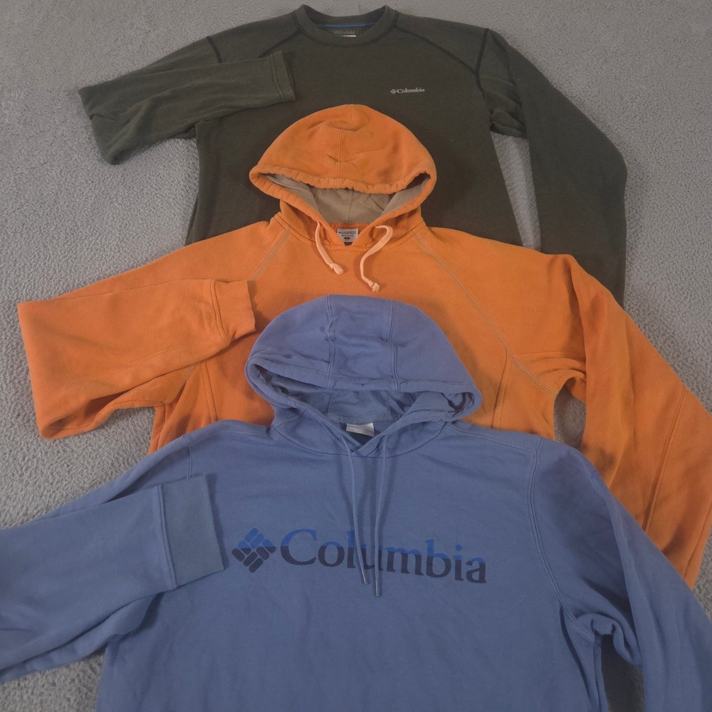 LOT OF 3 Columbia Pullover Mens L Multi Mount Mitchell Hard Edge Crew Hoodie